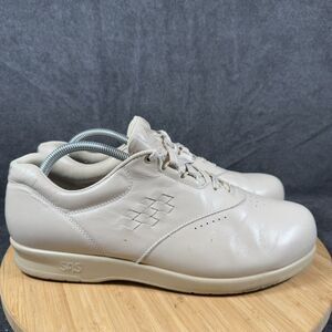 S SAS Men's Size 11.5 US‎ Free Time Cream Leather Lace Up Tripad Comfort Oxfords
